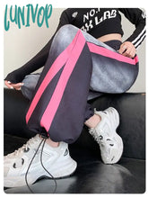 Lunivop Women’s Splicing Tie Dye Design Drawstring Sports Pants Street Style Fashion Female High